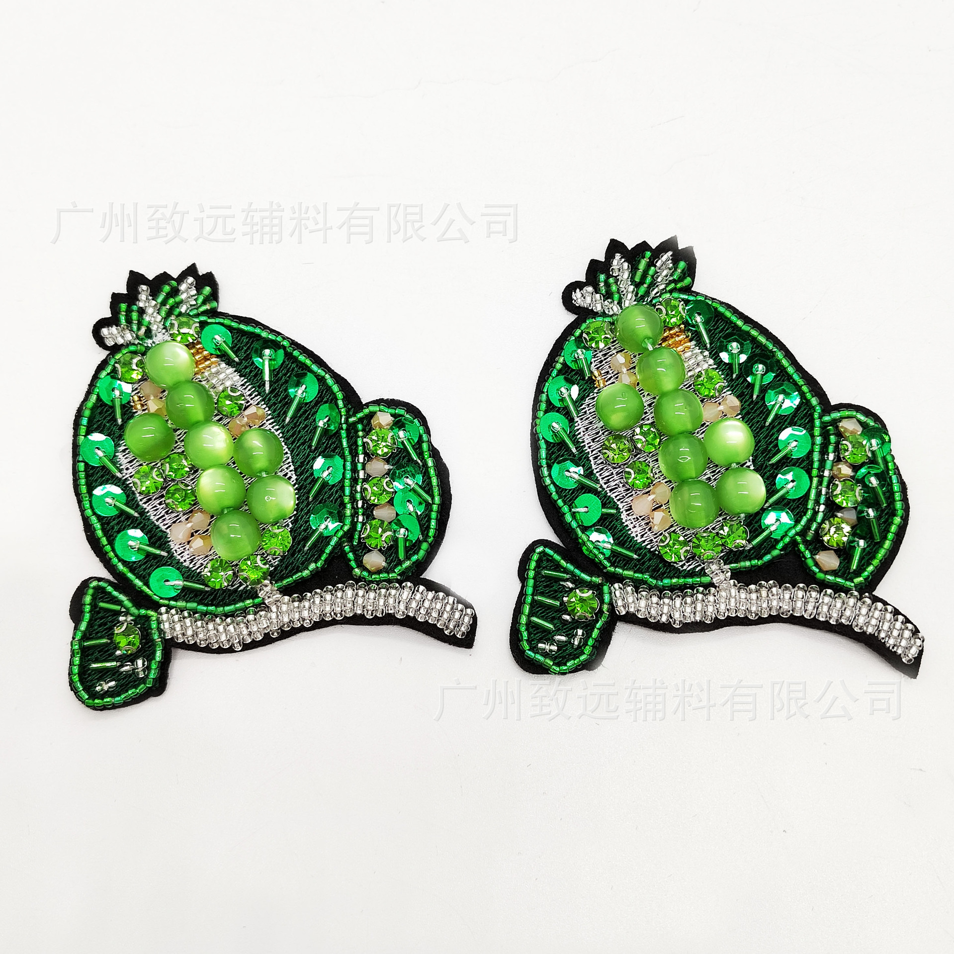 Parche bordado a mano transfronterizo con cuentas, letras de cristal y lentejuelas de aguacate para camiseta, accesorios DIY de verano cosidos a mano. image 7