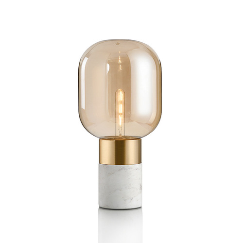 Modern Nordic Minimalist Creative Designer Bedroom Bedside Study Living Room Dining Room Lamp Marble Glass Table Lamp