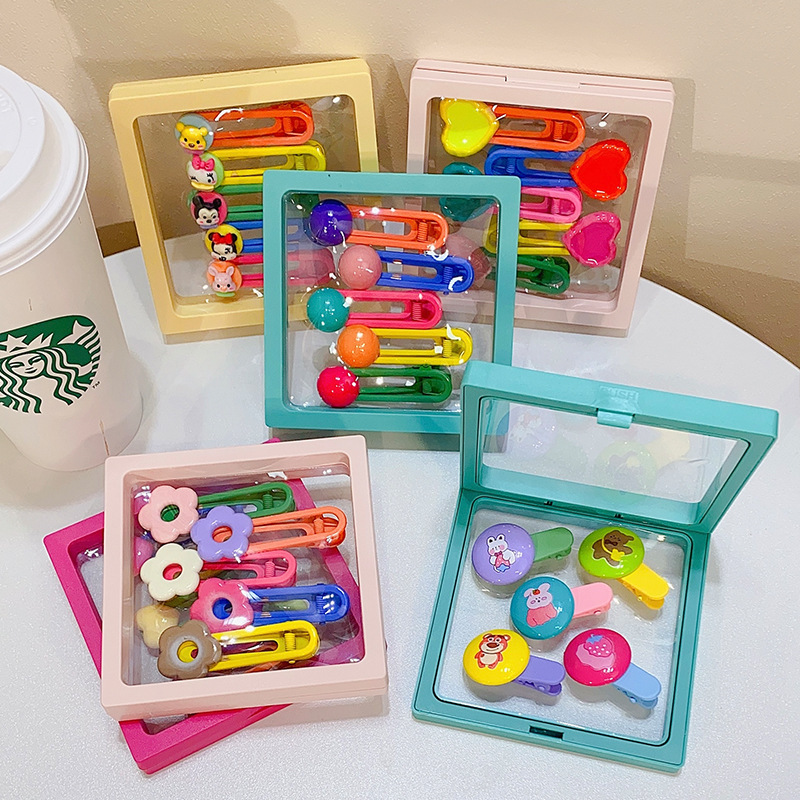 Corea del Sur niños flores amor hyununa clip de pelo chica personaje dibujos animados tarjeta clip lateral clip