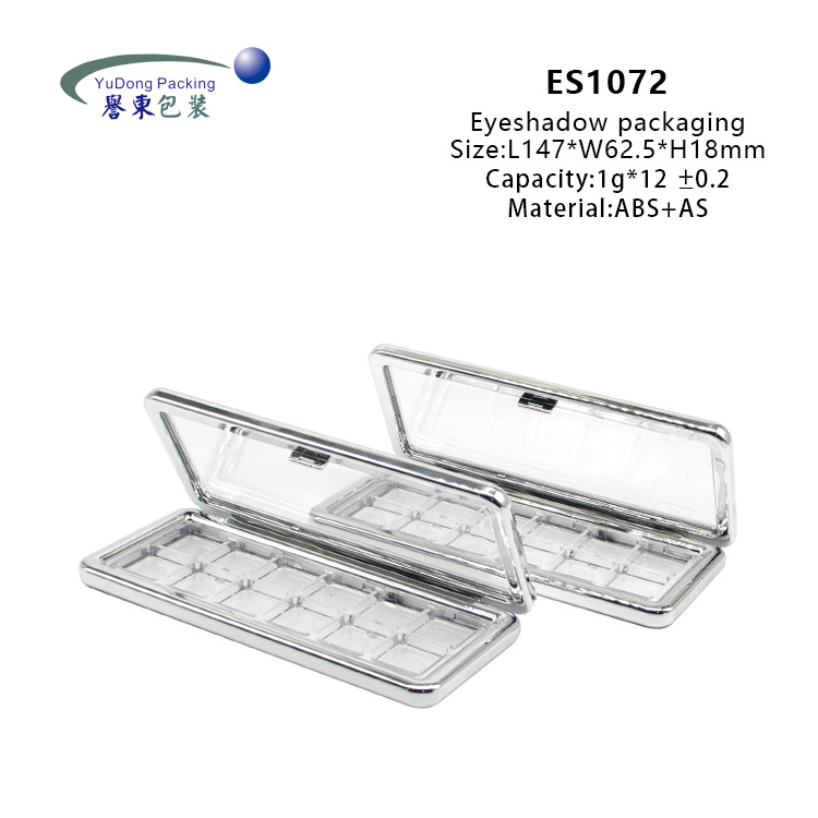 长方形卡扣12色眼影盒包材 方格塑料彩妆盒包材