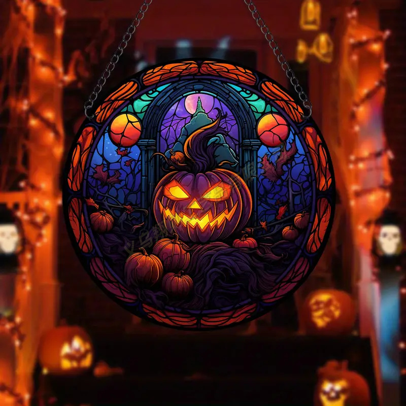 Transfronterizo serie de Halloween acrílico captador de sol artesanía decoración creativa colgante acrílico disco