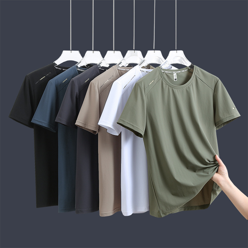 冰丝短袖t恤男士2026新款夏季男款男装运动凉感速干透气大码衣服