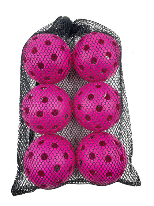 Pickleball74mm40穴26グラムプラスチック威浮洞球匹克球 + 黒網袋セット6個|undefined