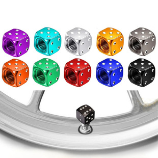 Colorful Car Tire Aluminum Alloy Dice Valve Cap Car Motorcycle Metal Valve Cap Valve Cap