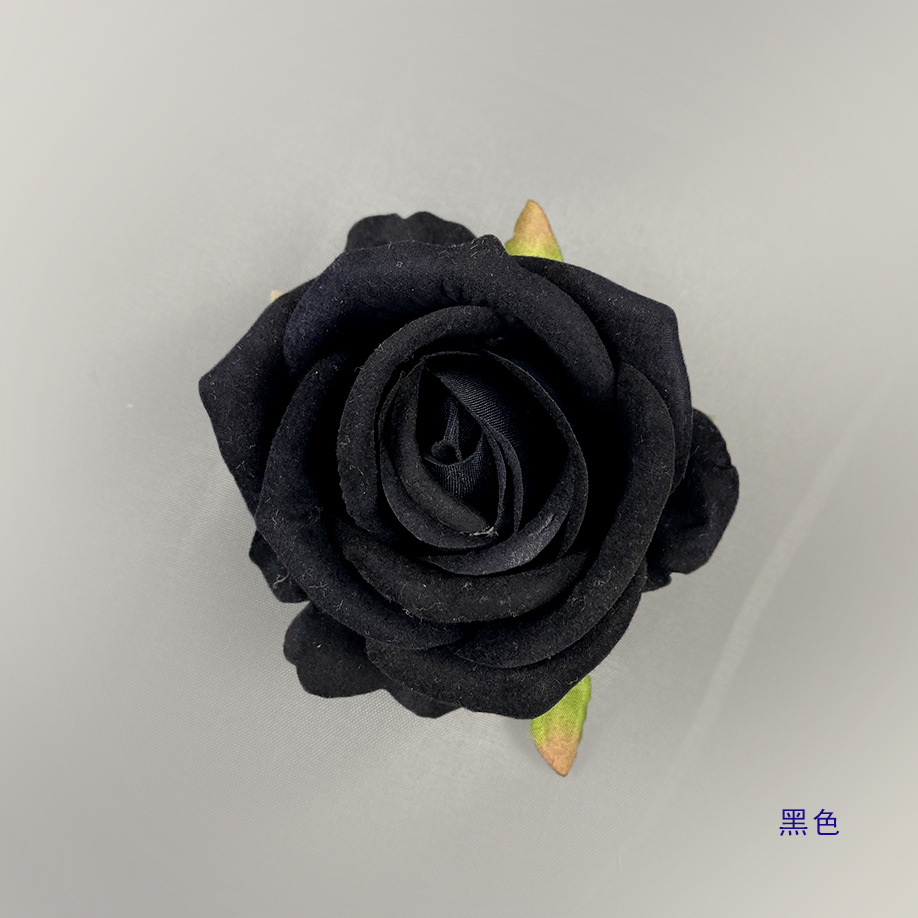 Simulación mini tela de terciopelo de diámetro de 7cm de rosa de alta simulación de cabeza de flor flor flor de pared flor de muñeca flor