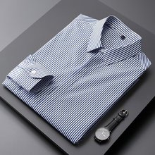 秋季条纹衬衫男长袖2024新款英伦休闲衬衣高级感潮流寸衫免烫宽松