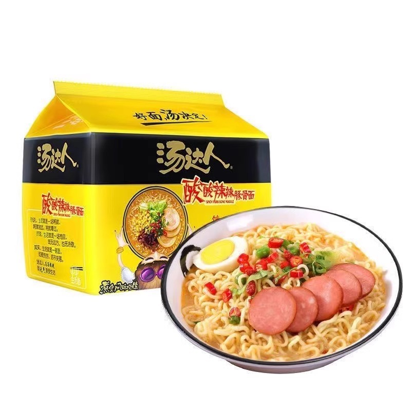 統一スープの達人インスタントラーメンの全箱24袋の日本式豚骨ラーメンのインスタントラーメンの袋は韓国式の辛い牛肉の麺を出します。