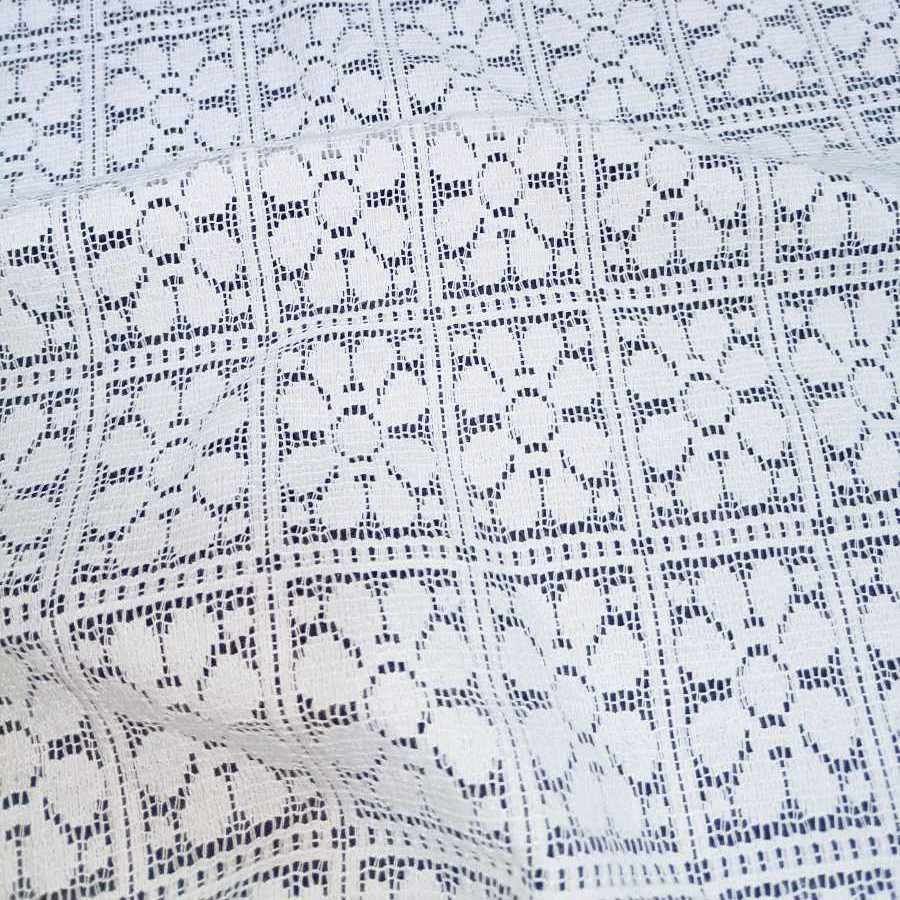 镂空钩编蕾丝面料复古针织方格勾花薄服装服饰辅料手工DIY花边布