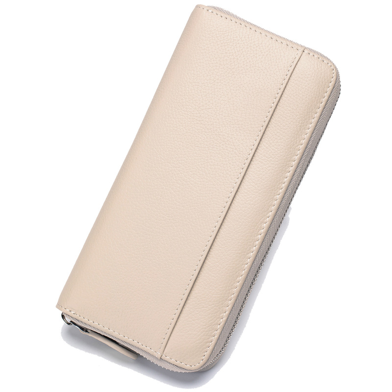 Genuine Leather Women Long Wallet Organ Pleated Multi-Card Rfid Clutch Zipper Coin Purse Large Capacity Genuine Leather Women Long Wallet Organ Pleated Multi-Card Rfid Clutch Zipper Coin Purse Large Capacity