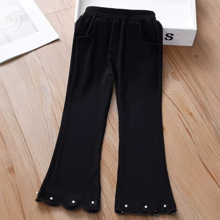 Лет leggings, мегафон, детские черные брюки, корейский стиль