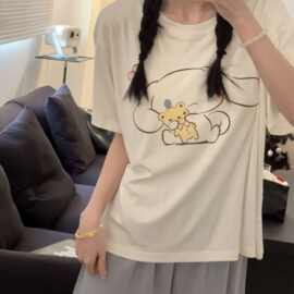 莫代尔棉双短卡通玉桂狗宽松舒适休闲套装家居服