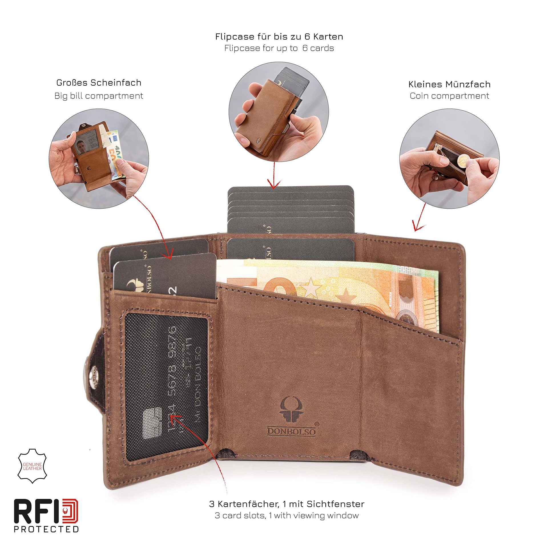 新款三折疯马皮男士钱包批发 自动弹出卡包卡盒钱包男款wallet