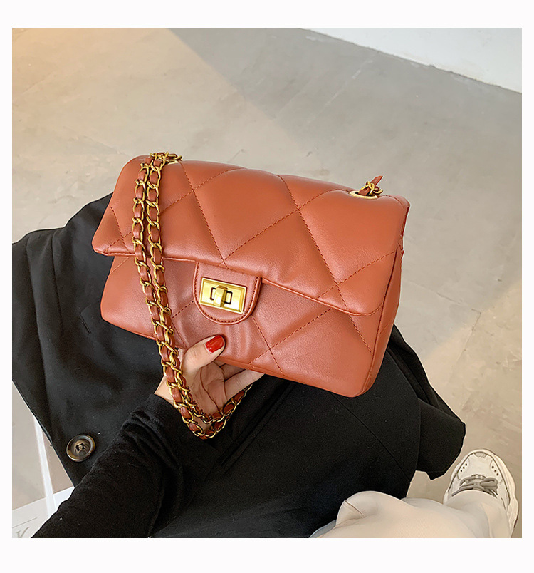 Wholesale Rhombus Solid Color Messenger Shoulder Small Square Bag Nihaojewelry display picture 9