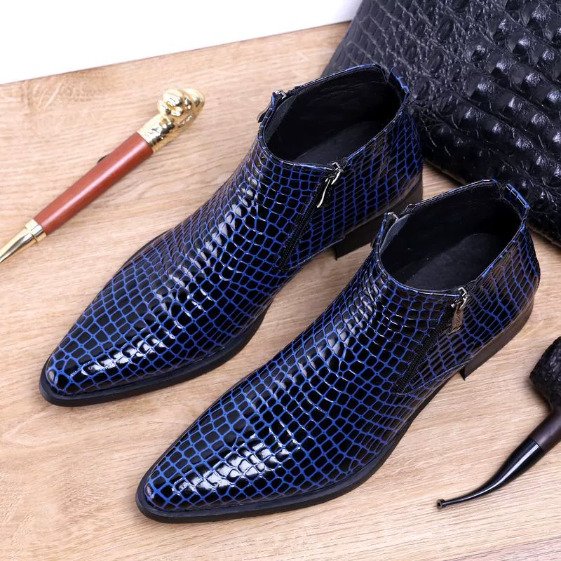Модные ботильоны, мужские ботинки, европейская версия, с острым носком, большие размеры 45, новые мужские модельные туфли, рабочие ботинки, кожаные ботинки со средним верхом, глубокие