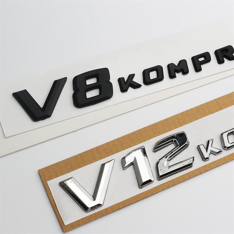 Suitable for Mercedes-Benz V12 BITURBO car emblems, V8 KOMPRESSOR turbocharger emblems, and side fender emblems