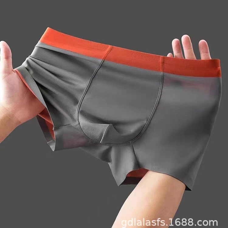 New 120s double-sided contrast color Lanjing brocade modal men's seamless underwear mulberry silk antibacterial in stock wholesale