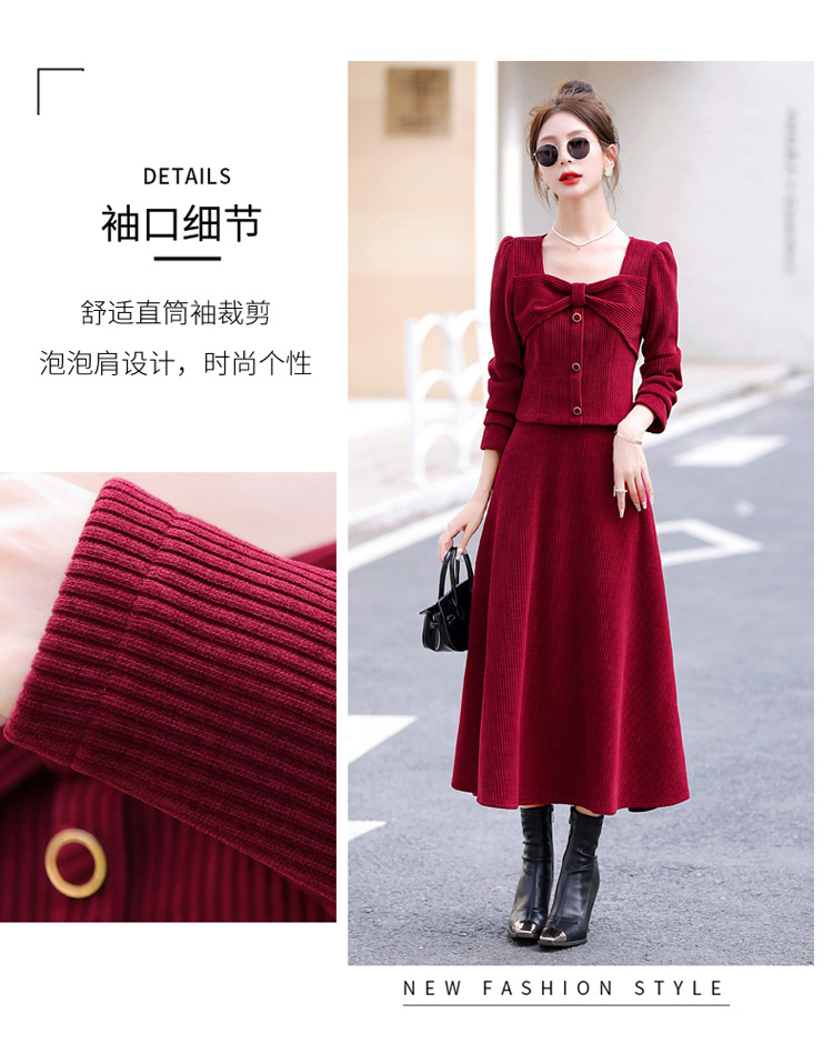 C5965 1590K ĐỒ BỘ NỮ HANTDC THẮT NƠ BƯỚM DÁNG CHỮ A MÙA XUÂN THU ĐÔNG THỜI TRANG NỮ G04 SẢN PHẨM MỚI