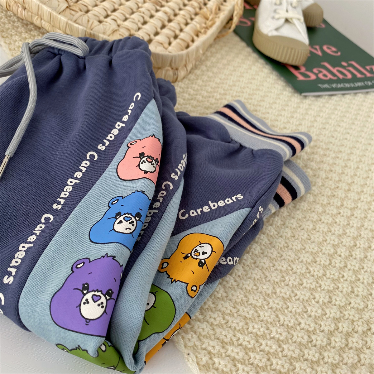 MILAMILAKIDS 2022 Autumn And Winter New Boys And Girls Rainbow Bear Thread Terry Trousers