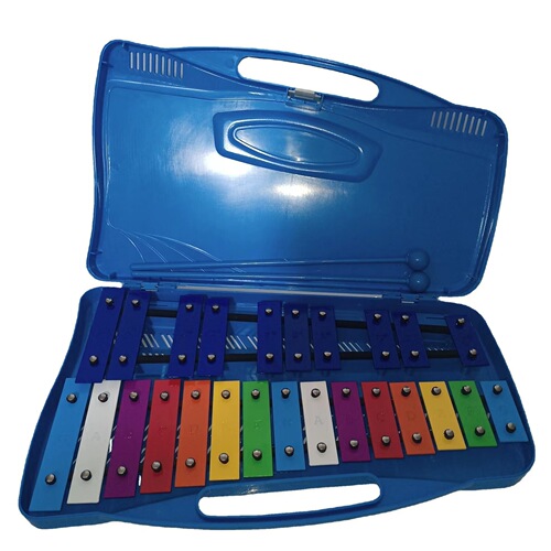 Orr percussion instrument children's 25-tone playing piano twenty-five-tone yellow box color chip knocking piano box 25-tone aluminum plate piano