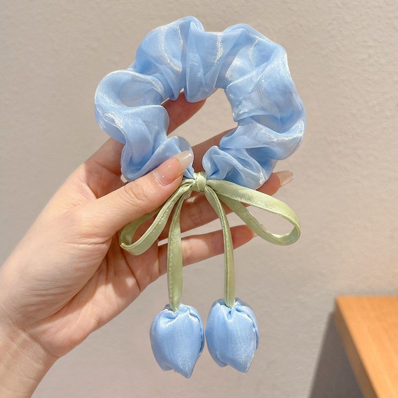 Anillo para el cabello de intestino grueso de gran tamaño coreano, bufanda cuadrada de alta calidad femenina, cuerda para el cabello, banda elástica y duradera, flor de viento perezosa