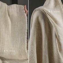 批发 麻薄纱 原胚色植物棉麻轻薄布国风开衫连衣裙服装设计师面料