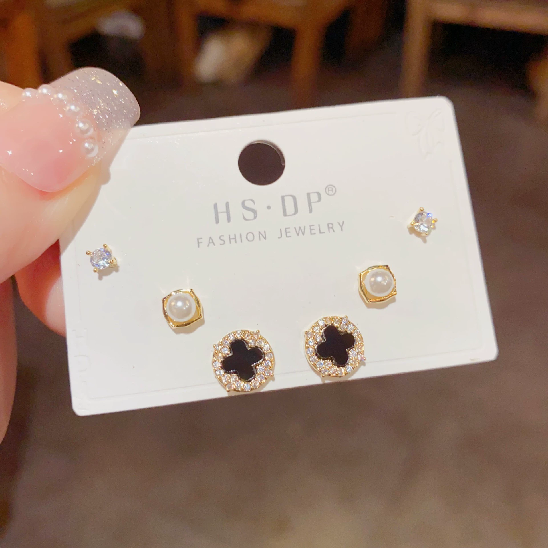 Серебряная игла, короткий цирконий, универсальные серьги, набор, образец серебра 925, микроинкрустация, японская и корейская стили, простой и элегантный дизайн, набор из 3 шт.
