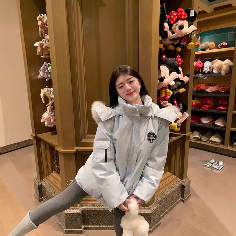 毛领派克棉服女款2025年冬季韩版高级感工装棉衣连帽美式棉袄外套|undefined