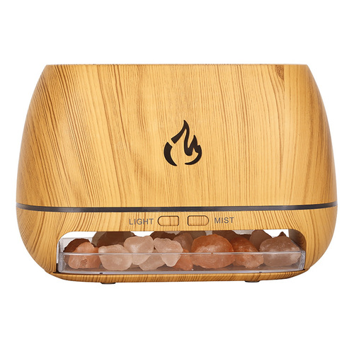 Cross-border salt stone flame atomization humidifier 200ml small portable wood grain simulation essential oil humidification aromatherapy machine