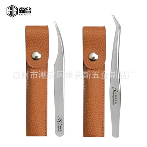 False eyelash tweezers, eyelash artist grafted eyelash curler, color tweezers, dolphin gold feather clip, high-precision flowering clip tool