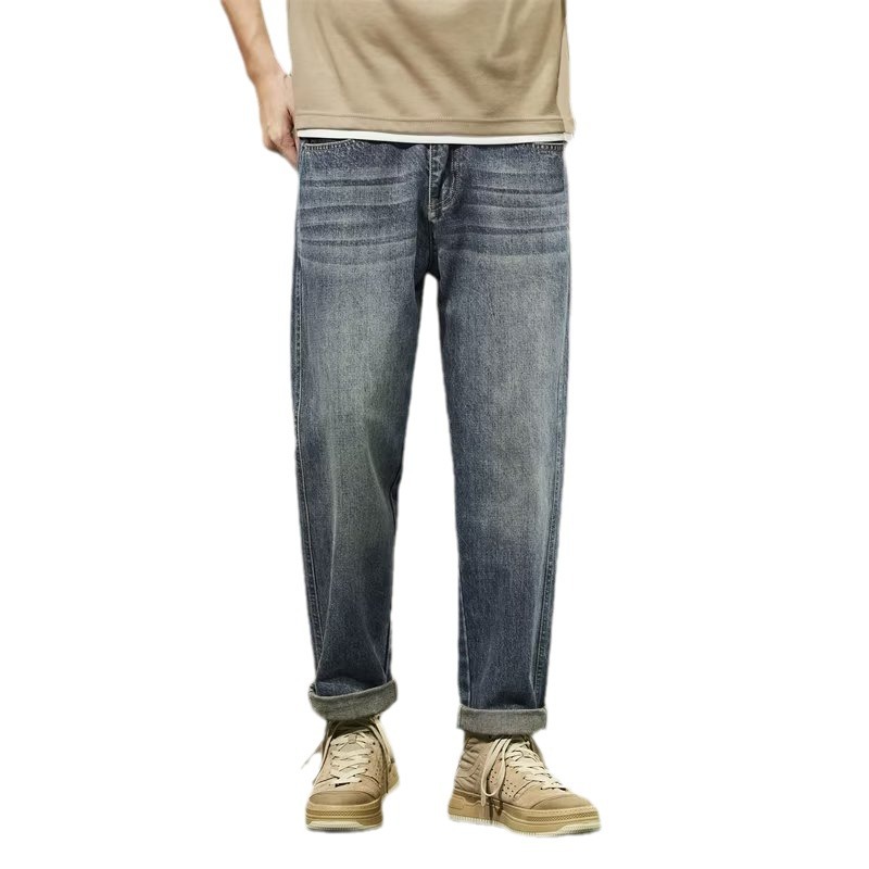 2024 primavera y otoño pantalones de estilo vibe americano ins High Street Street jeans pantalones casuales rectos sueltos para niños