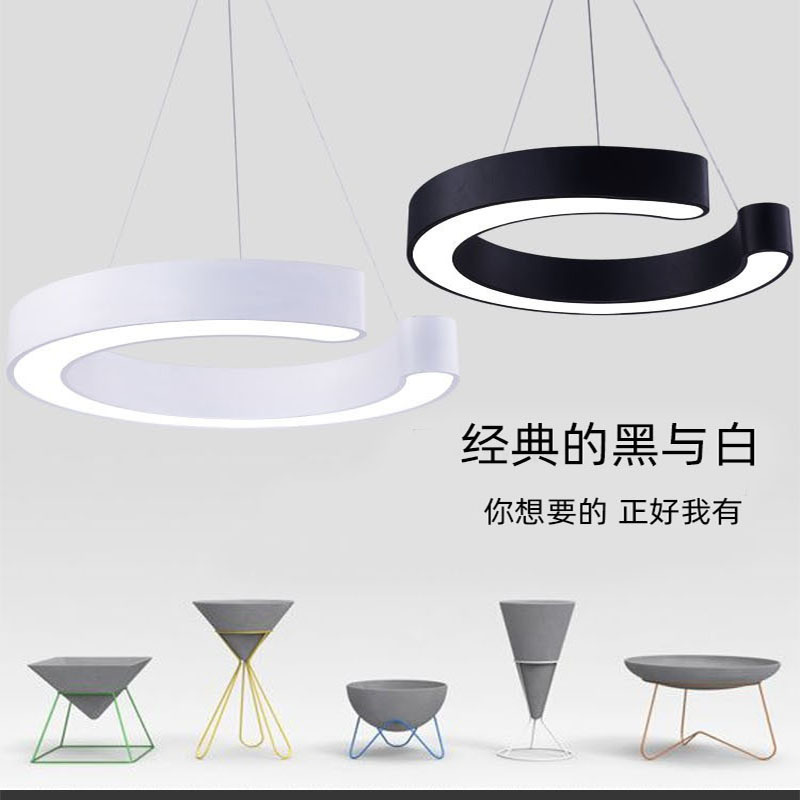 LedC shaped chandelier personalized office gym lighting modern minimalist office lighting creative office chandelier