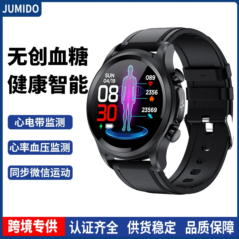 Умные часы F400 с функцией ЭКГ+ПPG для неинвазивного мониторинга уровня сахара в крови, температуры тела, частоты сердечных сокращений, уровня кислорода в крови, артериального давления и здоровья в режиме реального времени.