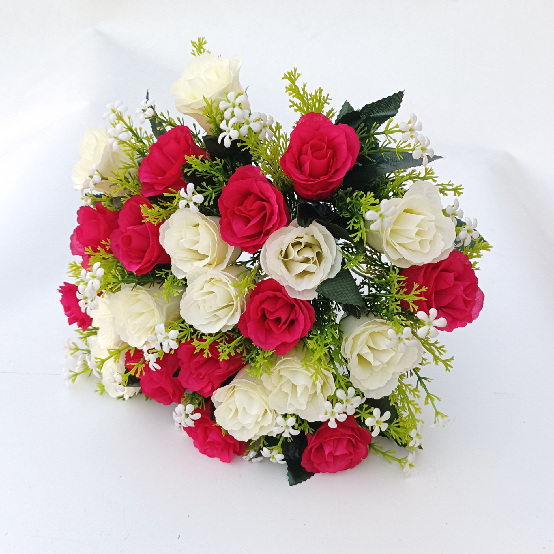 Ramo de 24 rosas artificiales para decoración del hogar, boda o fotografía