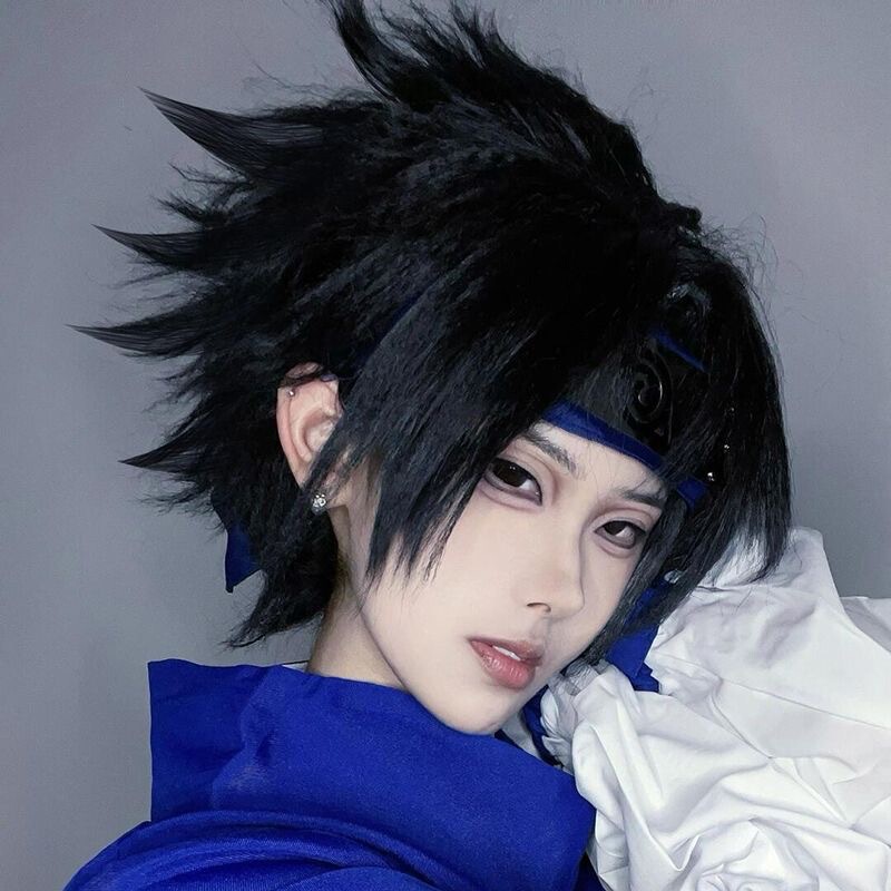 Naruto Sasuke Cosplay Wig Two-Dimensional Student Cosplay Short Hair Men's Short Style Full Head Wig