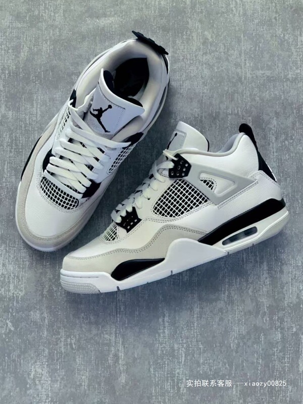 Original Aj4 Basketball Shoes with Lychee Pattern Leather Surface, Practical Training Shoes, Jordan 4 Casual Sports Shoes, High-Top Sneakers