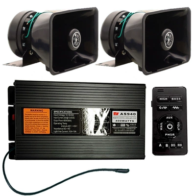 400W car-mounted wireless siren, car alarm system with loudspeaker, including high-frequency speaker AS940A + 100C