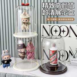 带灯条加厚可叠加手办展示盒家用客厅书房玩具玩偶毛绒娃娃收纳盒