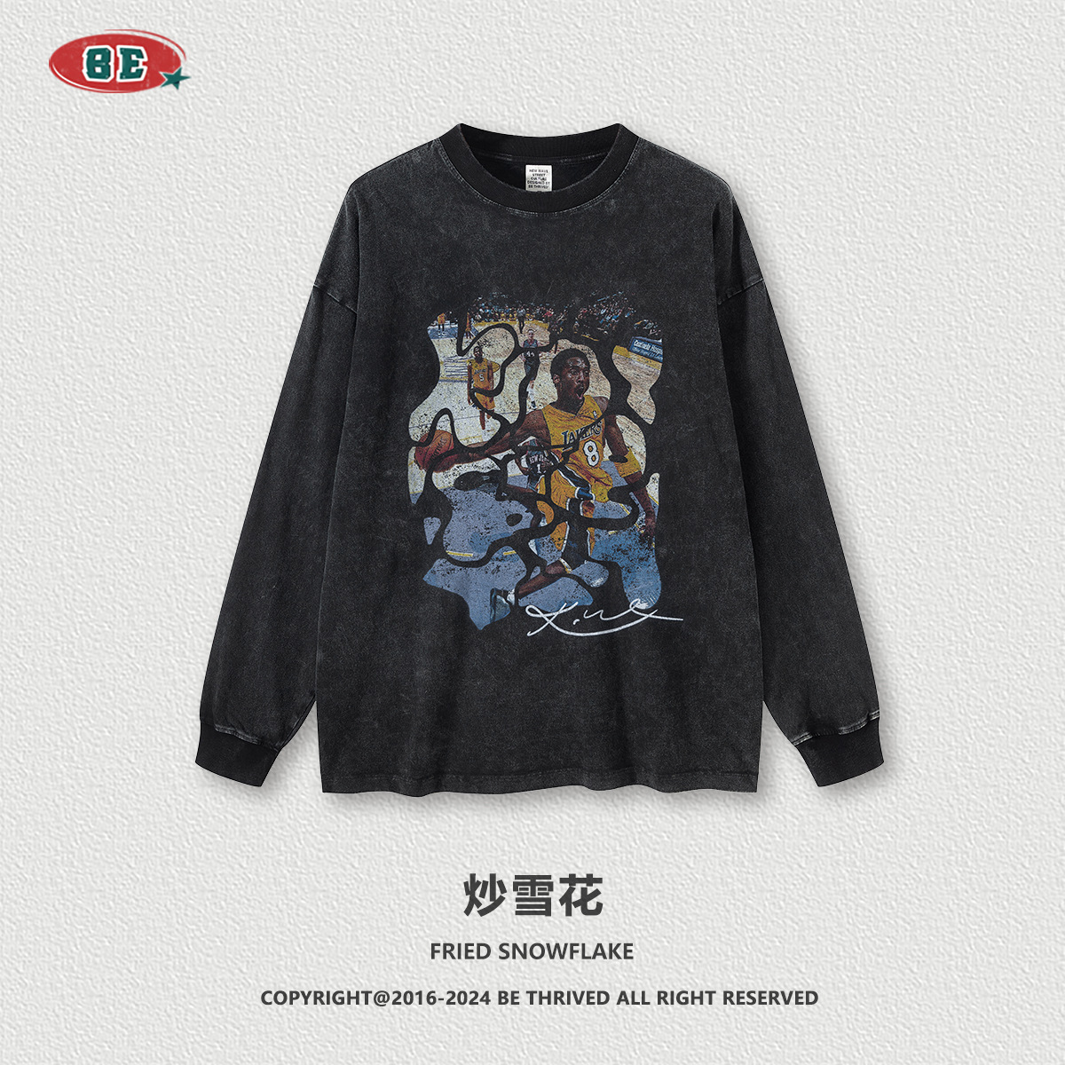 Be customizado| 2025 otoño y invierno marcas de moda estadounidenses digitales de impresión directa de inyección de manga larga camiseta de comercio exterior personalizada transfronteriza