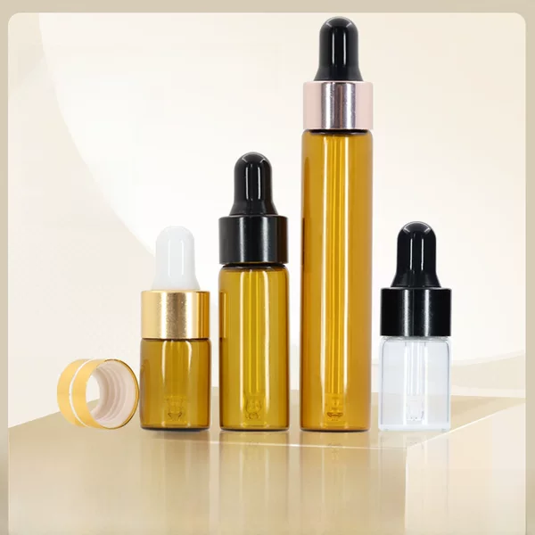 Light-Proof Small Essential Oil Bottle 5ml Essence Original Solution Sample Sub-Bottle Brown Glass Bottle Transparent Plastic Tip Dropper Bottle