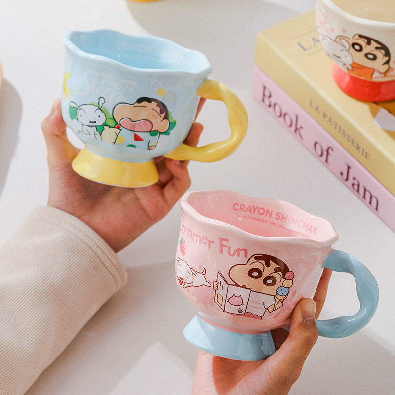 蜡笔小新陶瓷杯子马克杯送女生生日礼物伴手礼情侣家用水杯办公室|undefined