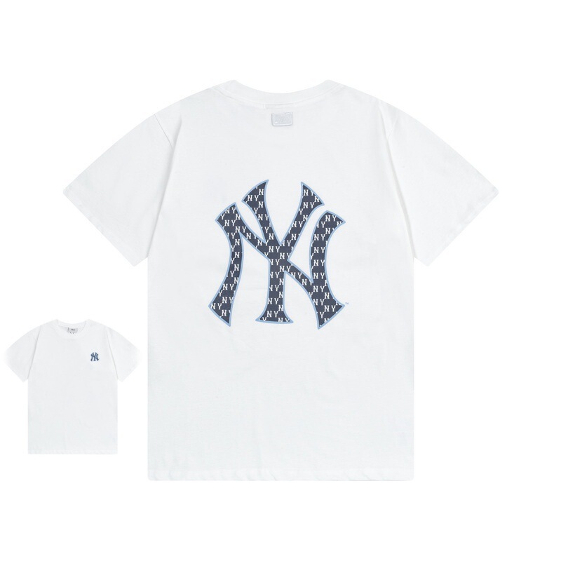 クロスボーダー MLB&NY ベーシックプリント高品質レディース T メンズ半袖コレクション共同ブランドの純綿通気性ボトリングシャツ|undefined