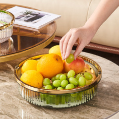 Kitchen 360-degree rotating storage tray creative portable vegetable basket outdoor picnic fruit basket home storage and drainage basket