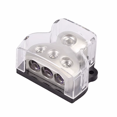 Car Modification Parts Audio Modification Ground Hub Negative Pole Grounding One-Point Three-Point Wire Box 1*0Ga in + 3*4g (Other Car Modifications) - one-minute-three-10ga-in-3-4ga-out