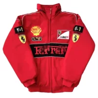 Гоночный костюм F1, пальто в стиле ретро преппи, пальто с хлопковой подкладкой, осенне-зимнее пальто с хлопковой подкладкой A187, полная вышивка, черный