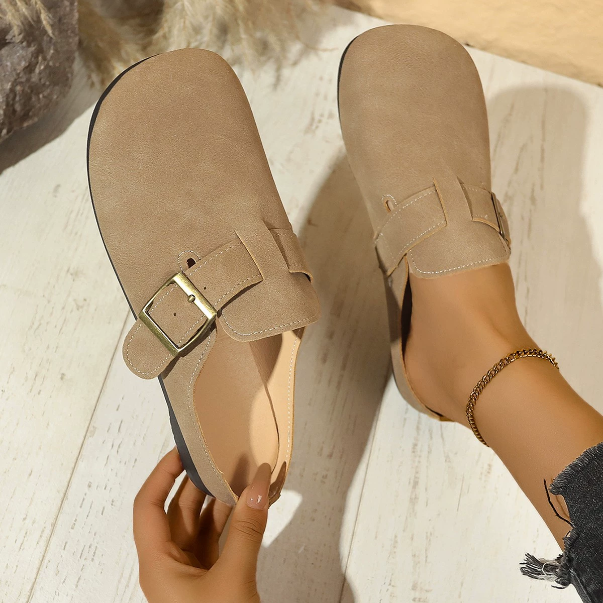 Баотоу половинная тапочка женская внешняя одежда 2025 новая обувь с мягкой подошвой