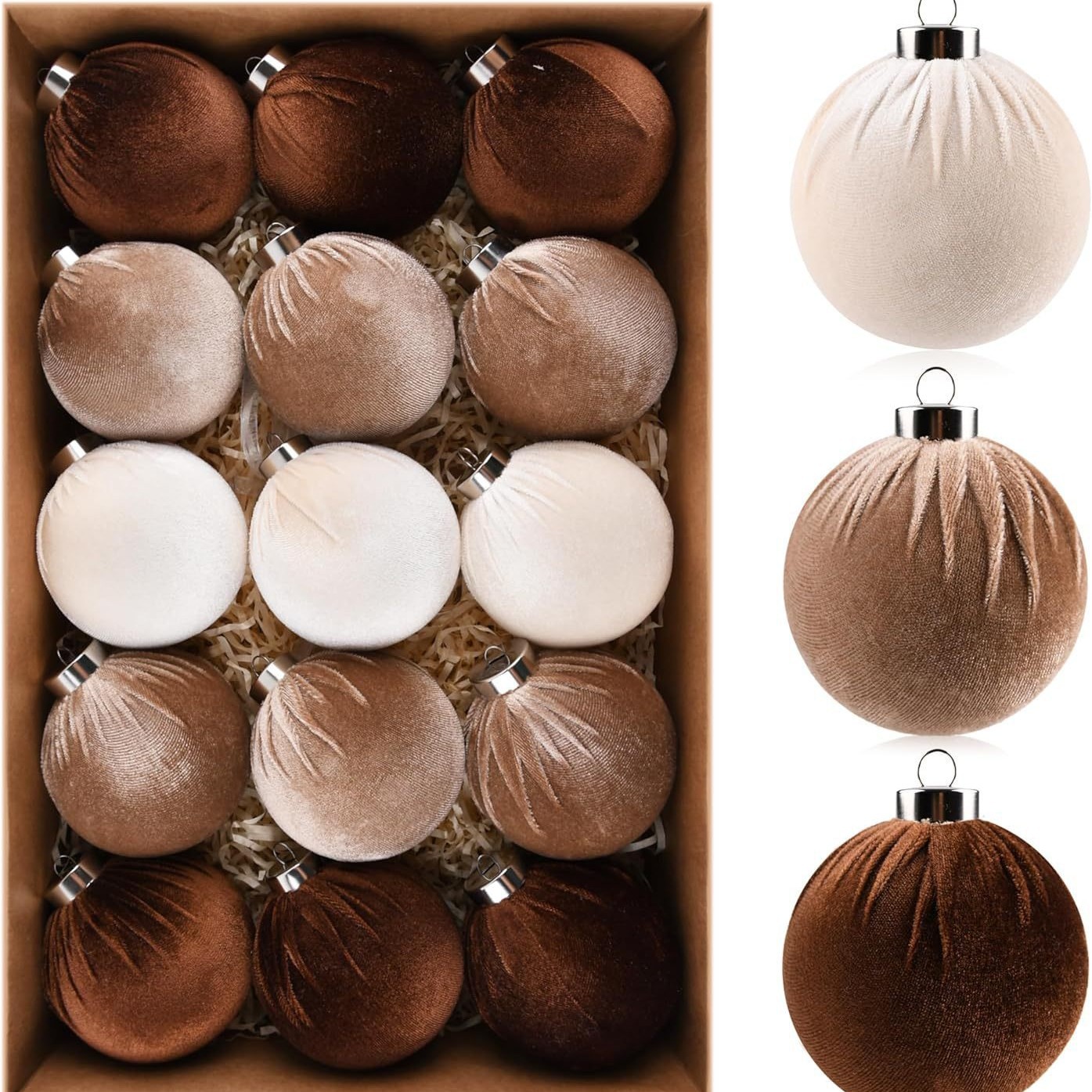 Amazon explosión 8cm / 15PCS bola de tela decoración de Navidad decoración de Navidad colgante al por mayor