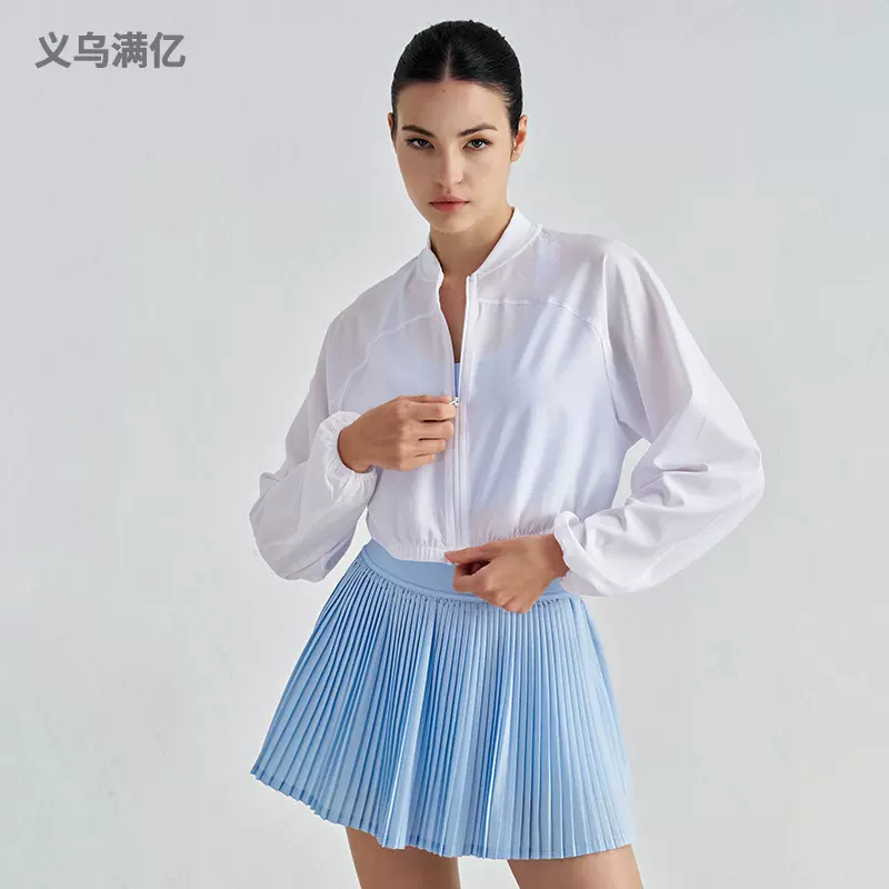 新款SZ梭织运动外套轻薄透气健身上衣收腰设计户外休闲修身瑜伽服