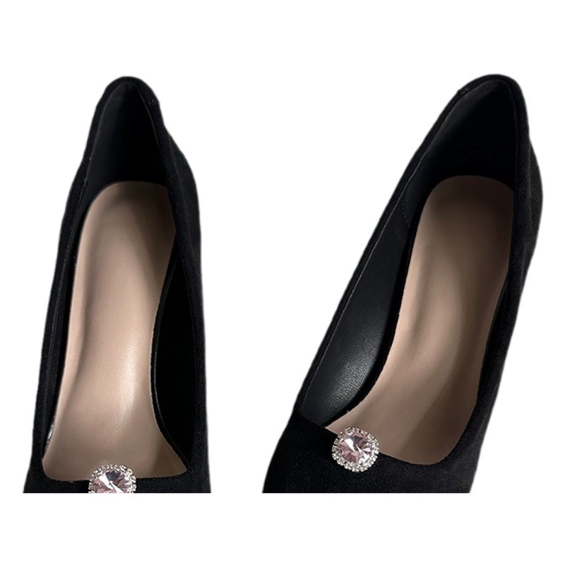 Легкие роскошные изысканные Круглые Стеклянные туфли на высоком каблуке с бриллиантами, модные Универсальные съемные туфли с пряжкой, свадебная обувь, пряжка, аксессуары для обуви