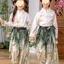 儿童汉服国学服中国风古装书童幼儿园园服小学生演出服朗诵表演服