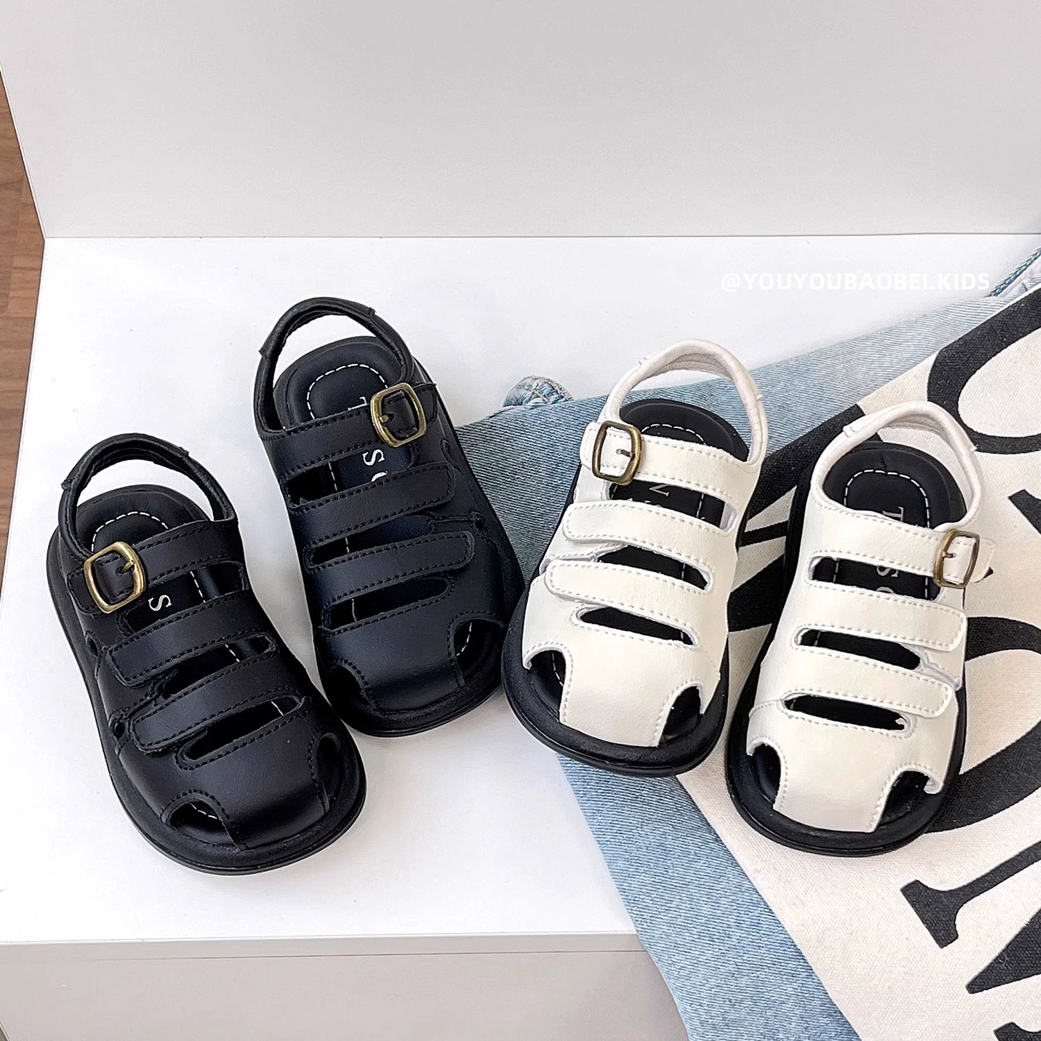 Детские сандалии в корейском стиле, летние римские туфли с открытым носком для девочек, пляжная обувь с мягкой подошвой, дышащая обувь принцессы, обувь для мальчиков